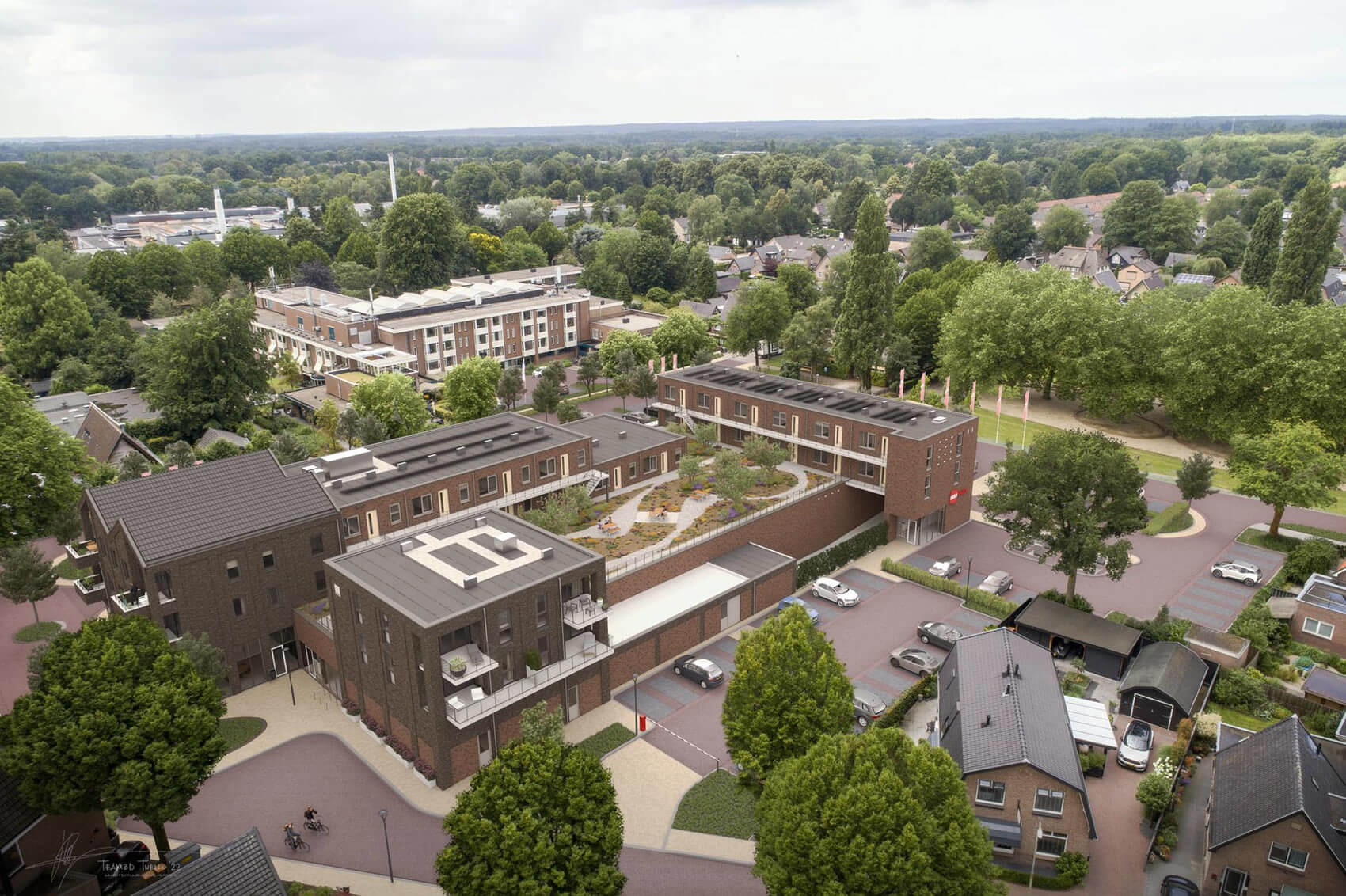 Supermarkt, horecavoorziening en 30 appartementen in Vaassen.